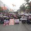 -11월 8일 오전 10시 국회 앞 NO 트럼프 공동행동 주최로 ‘트럼프 국회 연설 규탄’ 집회가 열리고 있다