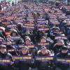 -1월 24일 오후 금속노조 조합원들이 서울 광화문 세종로 공원 앞에서 ‘2018 금속노조 신년투쟁 선포식’을 열고 구호를 외치고 있다.